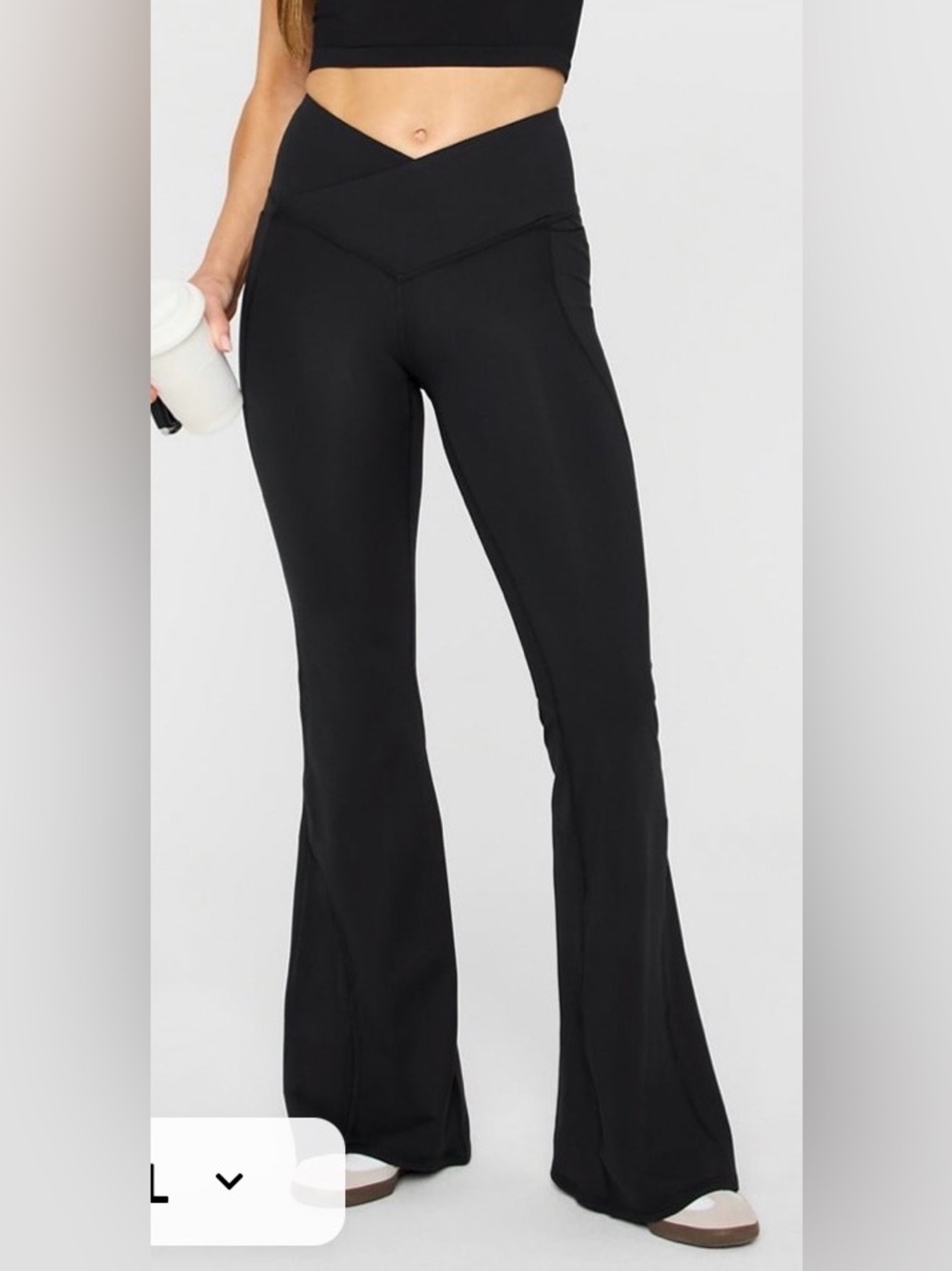 Fabletics Oasis PureLuxe High-Waisted Crossover Flare Leggings Size XL